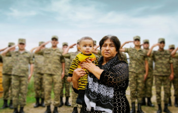 Şəhid övladları "Əsgərə salam" layihəsində - FOTO
